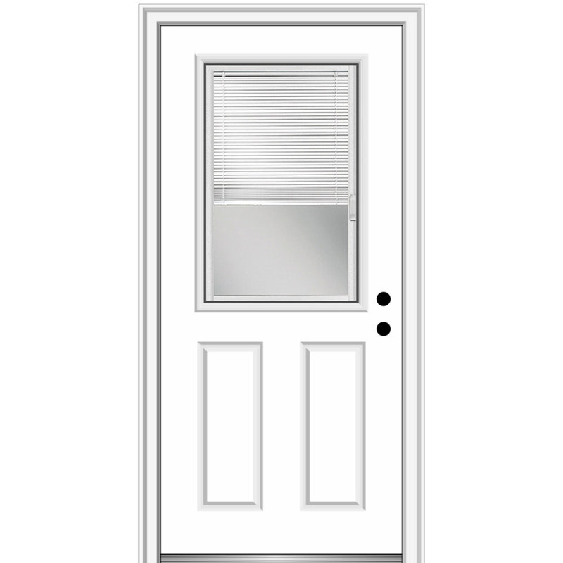 Porte d'entrée avant en fibre de verre apprêtée, H 81,75 po x l 30 po x P 6,56 po, Droite / vers l'intérieur