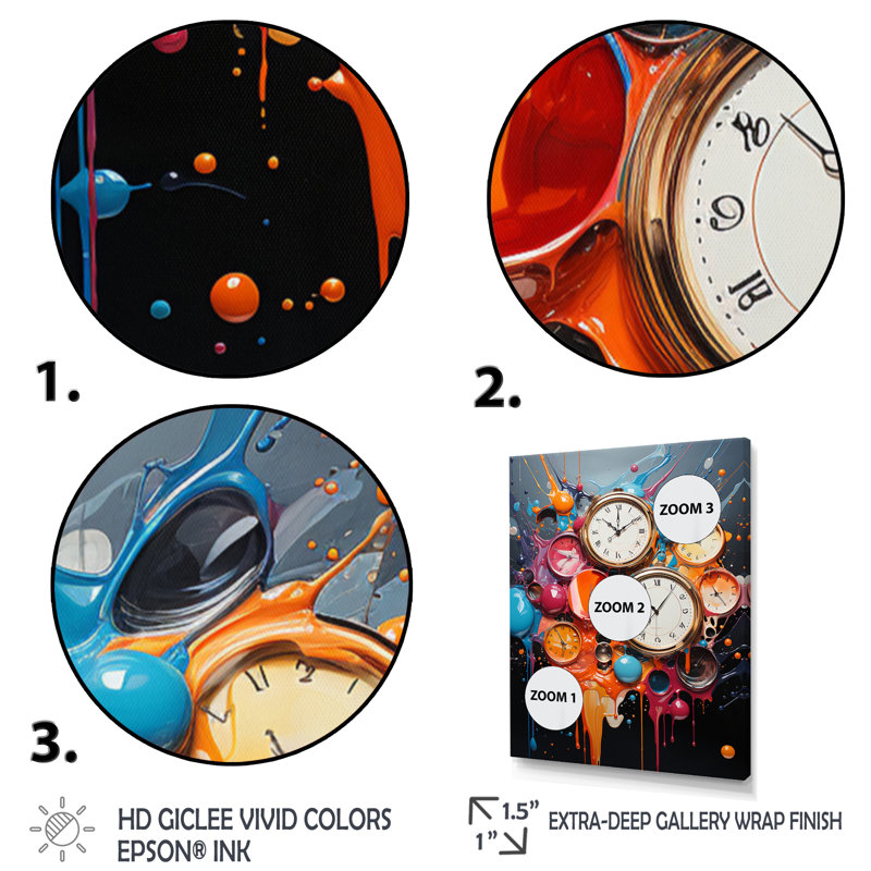 «Abstract Watches Collage I», reproduction sur toile, Toile tendue, H 32 po x l 24 po x P 1 po