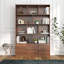 Bibliothèque de 70,87 po de hauteur avec 10 cubes et 3 portes, bibliothèque à 4 niveaux, bibliothèque ouverte avec armoire, rangement à cubes moderne pour le salon et le bureau