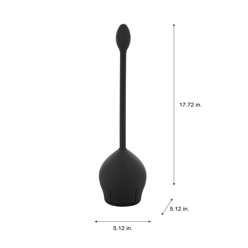 Black Ergonomic Tulip Toilet Bowl Brush with Holder