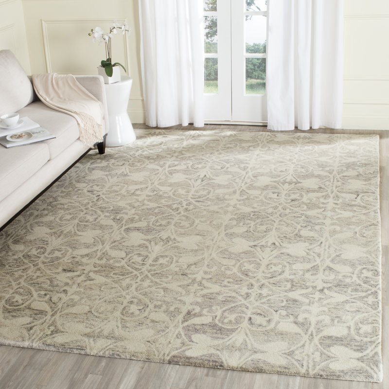 Davvid Hand Tufted Wool Geometric Rug, Rectangle 8' x 10'