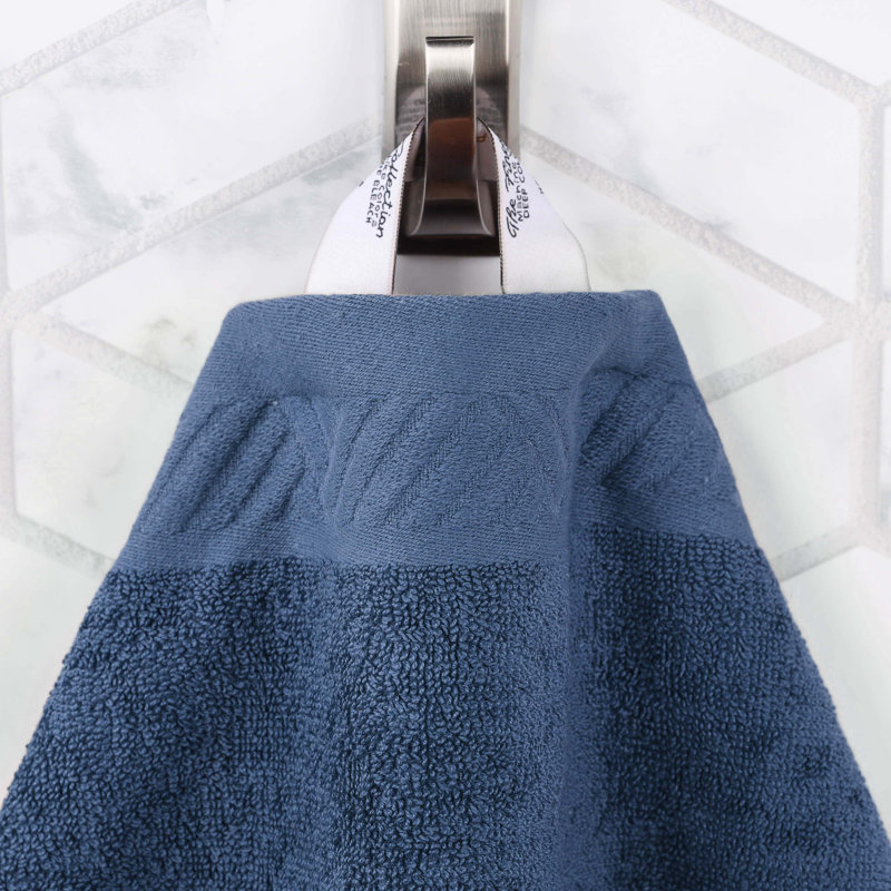 Ensemble de serviettes de bain 3 pièces en coton égyptien Olender, Bleu royal