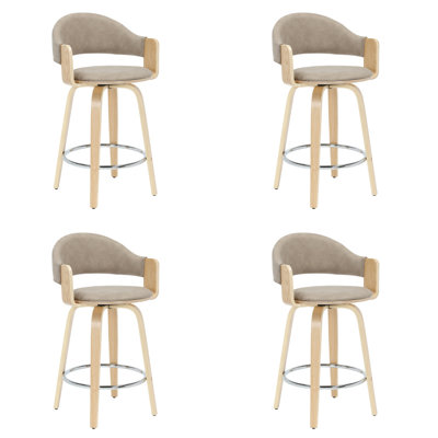 Wessels 36 po H 4 tabourets de bar en taupe rétro