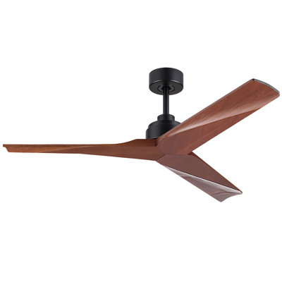 52In Lowe Profile Black Ceiling Fan Without Light