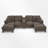 U-Shaped Upholstered Sectional Sofa With Storage And USB Ports-1380091047
