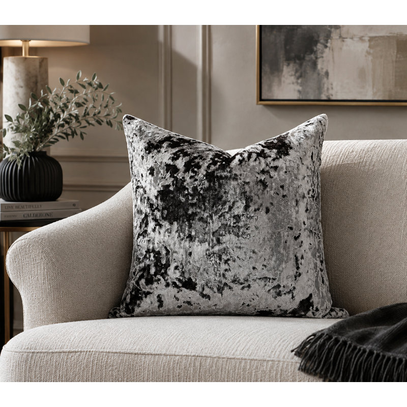 Housse de coussin en argent écrasé