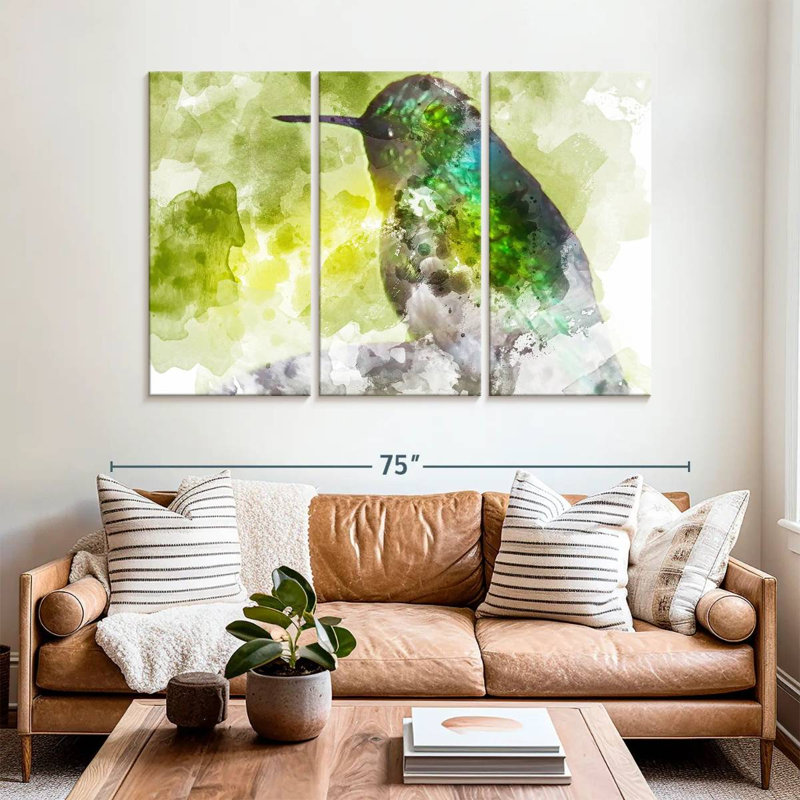 Brampt Hummingbird In Emerald, 42" H x 65" W