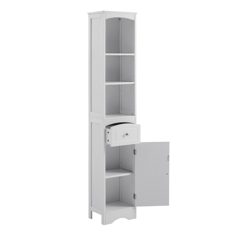 Tall Bathroom Cabinet With Drawer And Adjustable Shelf For Bathroom, White