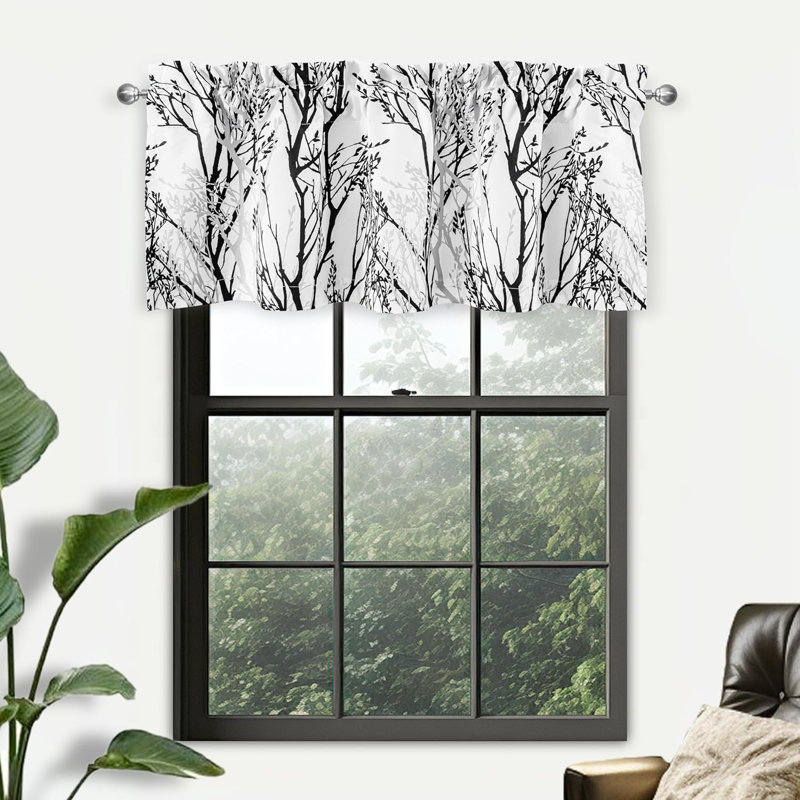 Ajay-Lee Floral Tailored 52'' W Window Valance in