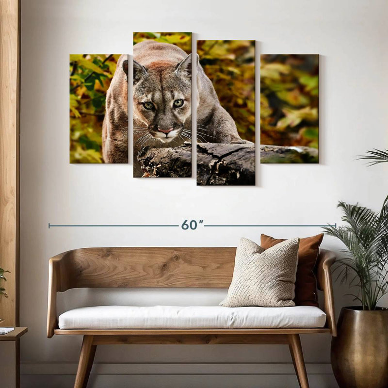 Brampt Hunting Cougar, 32" H x 52" W