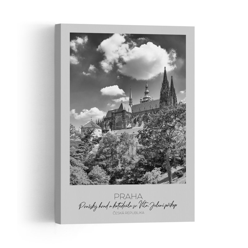 Prague Castle Dramatic Sky Dramatic Gothic Abstract Architecture City Wall Art Print 1 Piece Wrapped Canvas Wall Art
