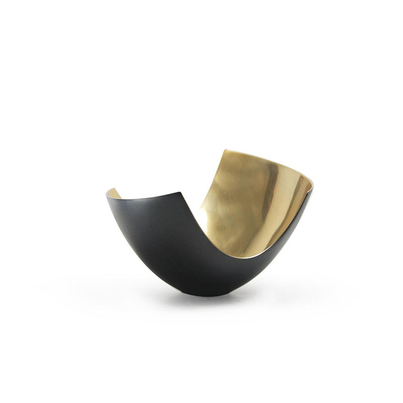 Sanon Metal Table Vase, 7.25" H x 10" W x 12" D, Black