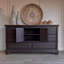 Buffet grande capacité en bois massif noir