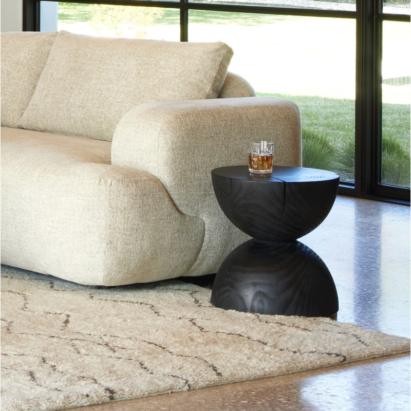 Nickie Solid Wood End Table, Black