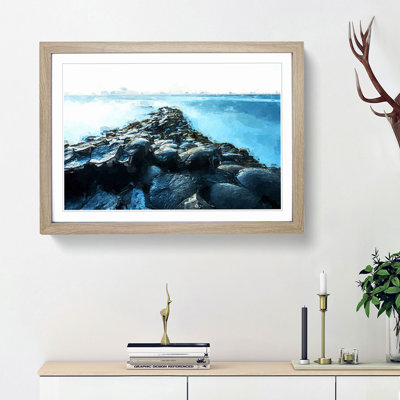 Giants Causeway in Bushmills in Abstract - Framed Print
