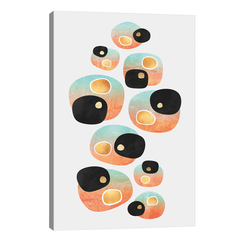 « tropical pebbles » par elisabeth fredriksson-impression, H 48 po x l 32 po x P 1,5 po, Toile tendue