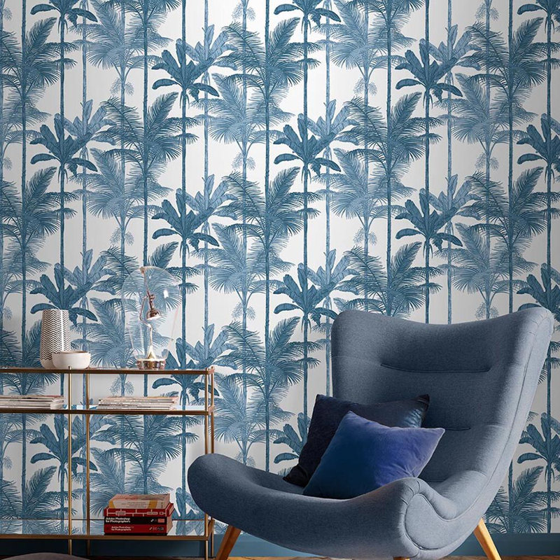 Jungle Cobalt Wallpaper, Black