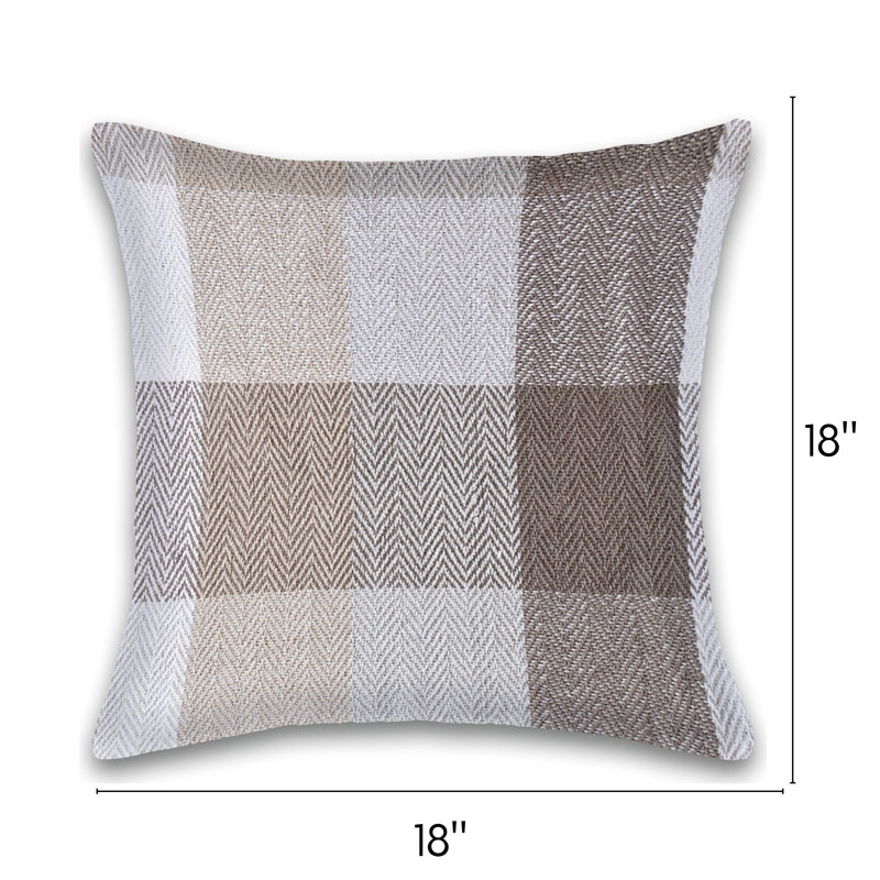  Square Cotton Pillow Cover & Insert, Stone