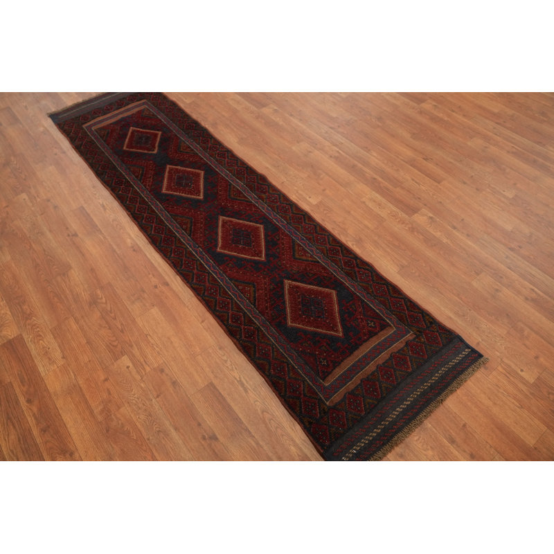 Tapis de couloir traditionnel afghan en laine fait à la main 2 x 7