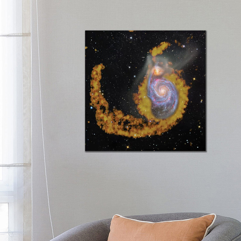 M51, The Whirlpool Galaxy Composite Radio Wave & Visible Light Image by Robert Gendler - Wrapped Canvas Print