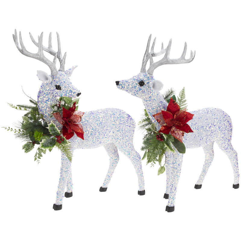 2 Piece Festoon Sparkling Deer Set