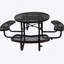 Table de pique-nique ronde en acier 46 po avec mât de parasol-555707307