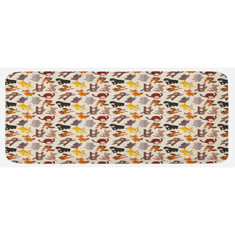 Tapis de cuisine multicolore à motif de jungle
