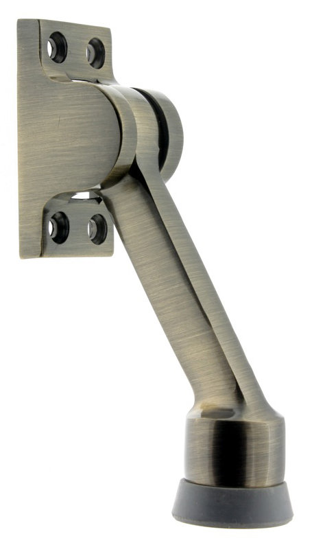 Solid Brass Kick Stop, Antique Brass