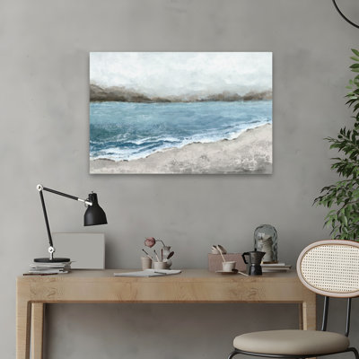 Shoreline Serenity - Landscape Watercolour Abstract Ocean Art