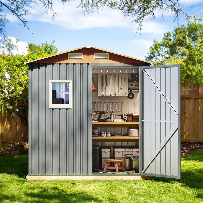 Outdoor Storage Shed Metal Shed, 6' x 4'
