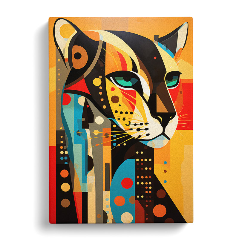Cheetah Constructivism No.2 - Wrapped Canvas, 76cm H x 50cm W x 3cm D