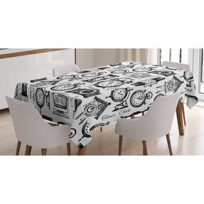 Clock Geometric Tablecloth