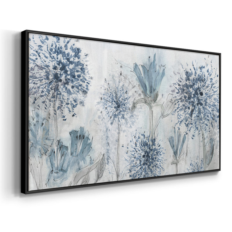 «Field of Blue», toile tendue avec châssis encadré, prête à être accrochée, H 17 po x l 33 po, Noir