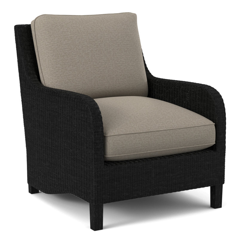 Gibraltar Armchair, Beige Performance Fabric; 0851-73, Black