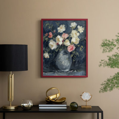 Impasto Floral Arrangement I Framed Print - Solid Wood