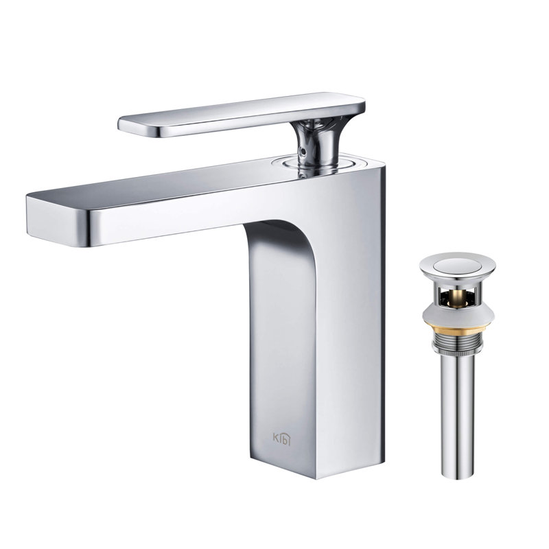 Chrome Single-Handle Modern Bathroom Faucet with Pop-Up Drain