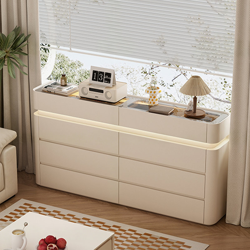 Buffet décoratif moderne en bois manufacturé beige, 62.99