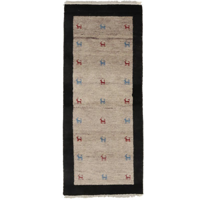 Tapis beige tribal Indo Gabbeh 3X6