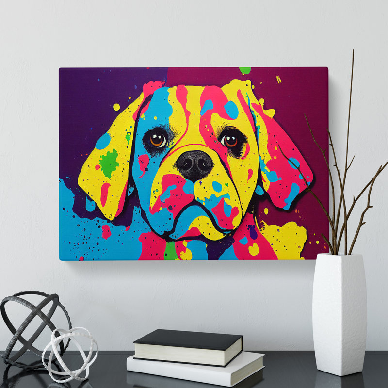 Painted Dog Vol.5 Abstract - Wrapped Canvas, 35cm H x 50cm W x 3cm D