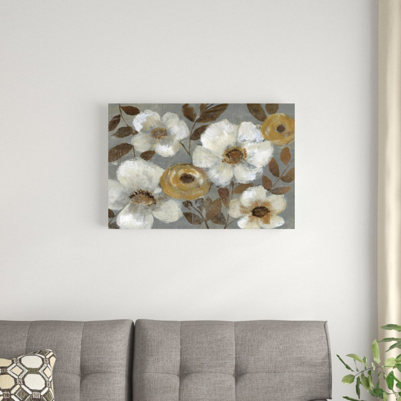 «Sienna Spray II» par Jennifer Goldberger - peinture sur toile tendue, H 20 po x l 30 po