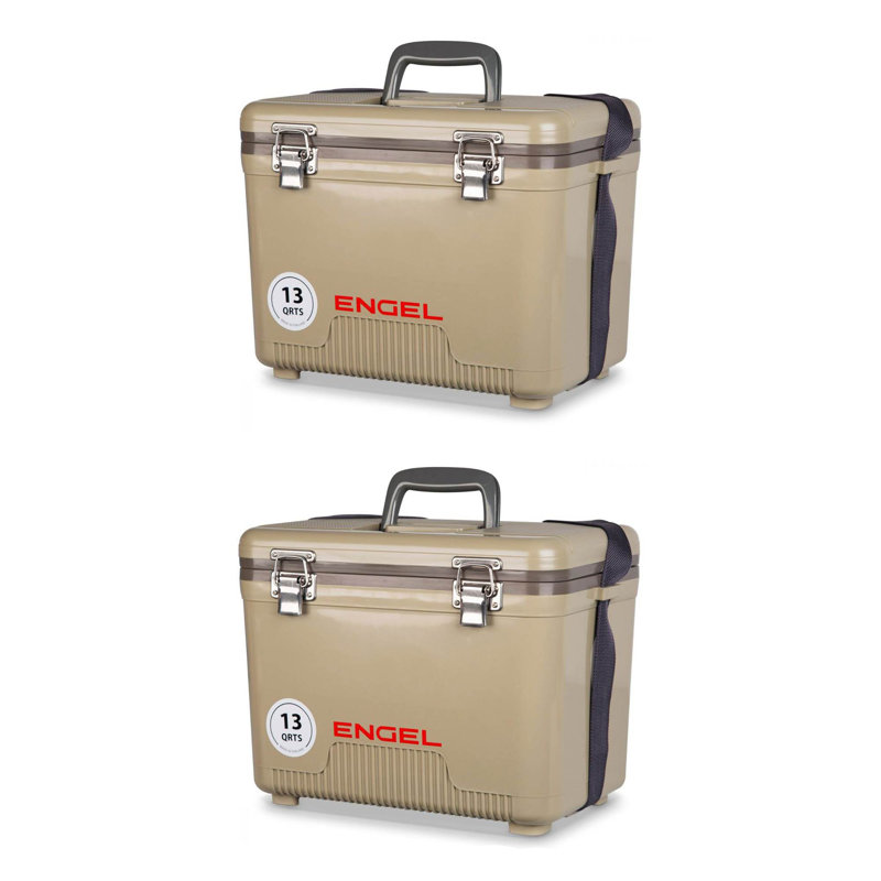 Engel 13 Quart Lightweight Fishing Dry Box Cooler with Shoulder Strap