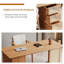 Bureau double caisson en bois massif avec 3 tiroirs Burlywood-1720708597