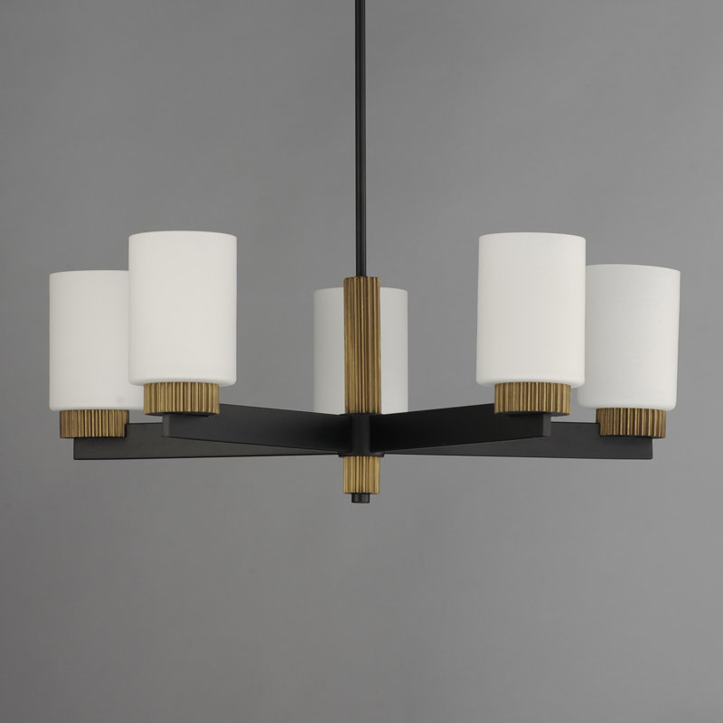 Ruffles 5 - Light Steel Dimmable Classic / Traditional Chandelier