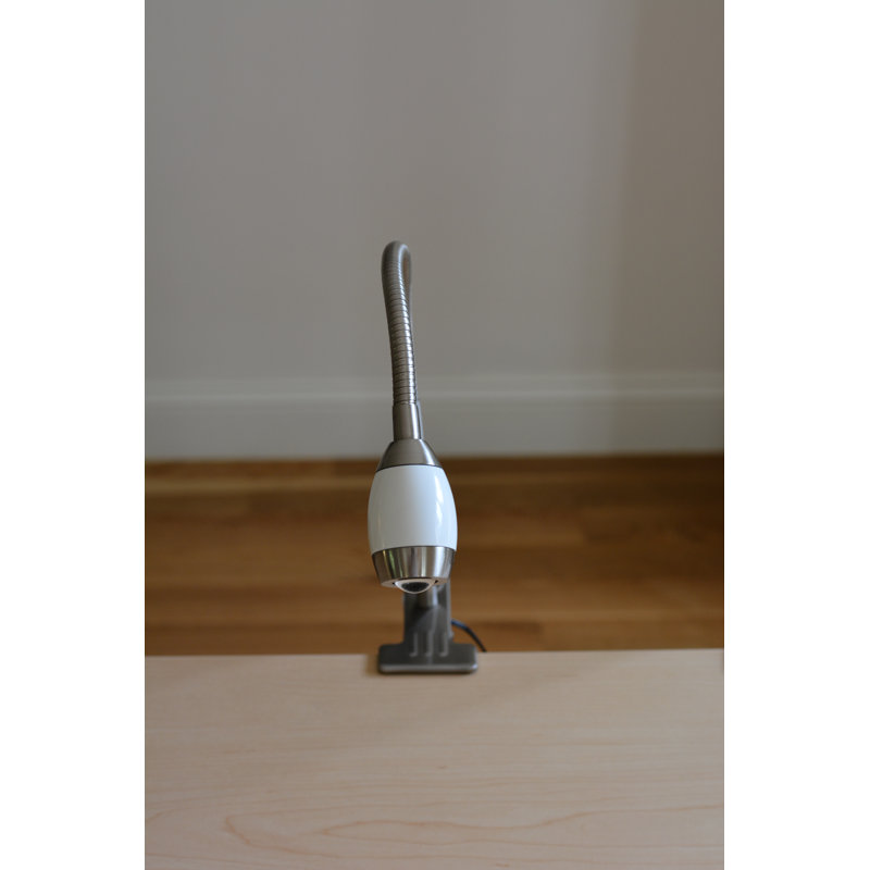Lampe de bureau argentée 17 po Solari, Blanc