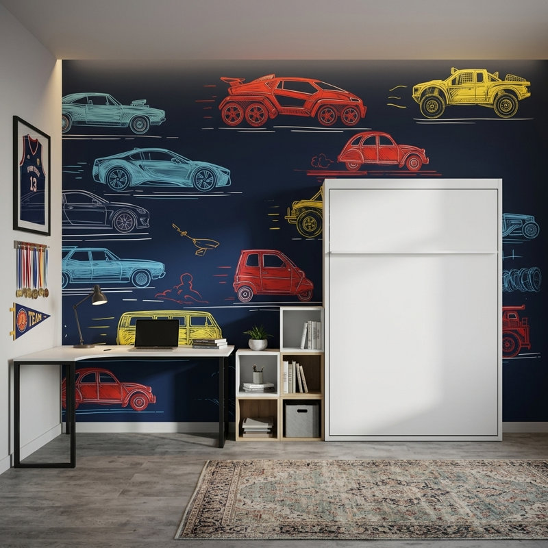 Décoration murale Mid Mid Century Modern, Non tissé, 160 po x 108 po