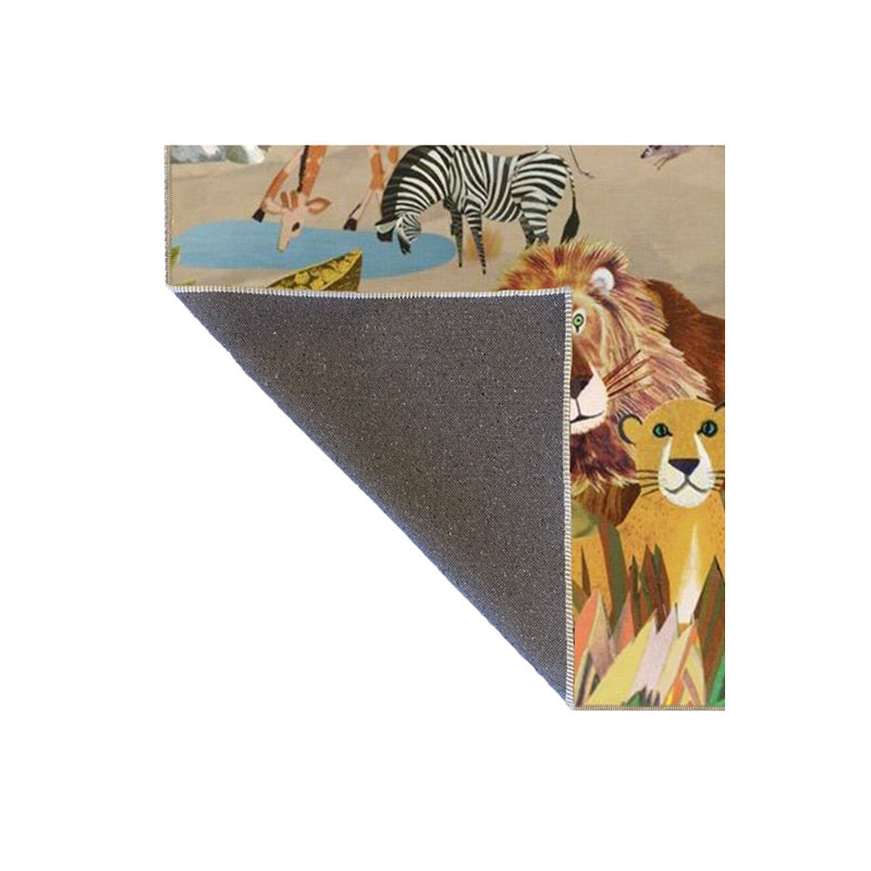 Tapis décoratif moderne à motif de girafe et de zèbre à thème Wild Jungle, Sous-tapis rectangulaire 3 pi 11 po x 5 pi 11 po i