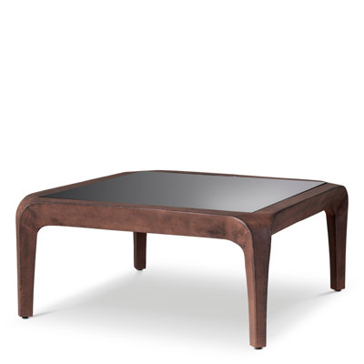 Coffee Table Quentin Oxidized Look Black Glass