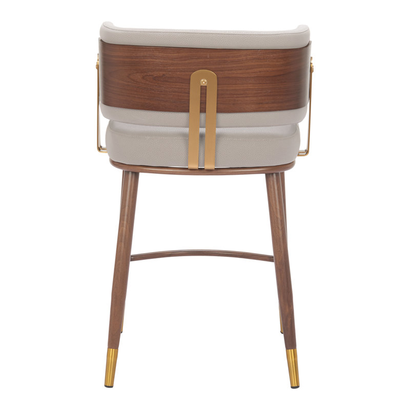 Tabouret de comptoir Brew beige et noyer