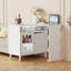 Buffet polyvalent en forme de L avec rangement abondant et attrait élégant