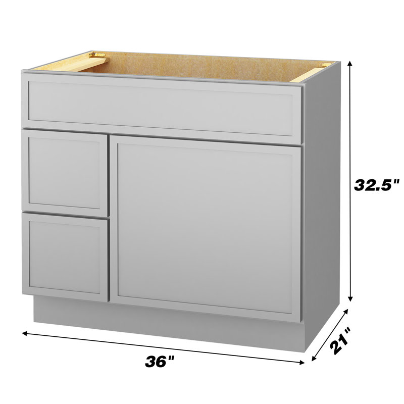 Gray Birch and Plywood Freestanding Single Bathroom Vanity